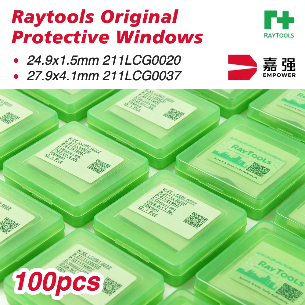 100Pcs Raytools original Fiber Laser Lens 24.9x1.5 27.9x4.1 4kw Protective Windows 211LCG0037 211LCG0020 For BM109 BT240 BM111