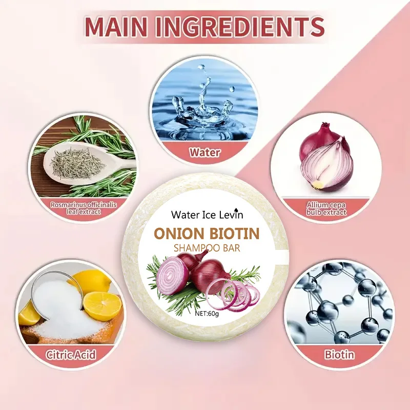 Water Ice levin Biotin - Infused Shampoo Soap for Moisturizing and Refreshing with Rosemary and Onion Extracts