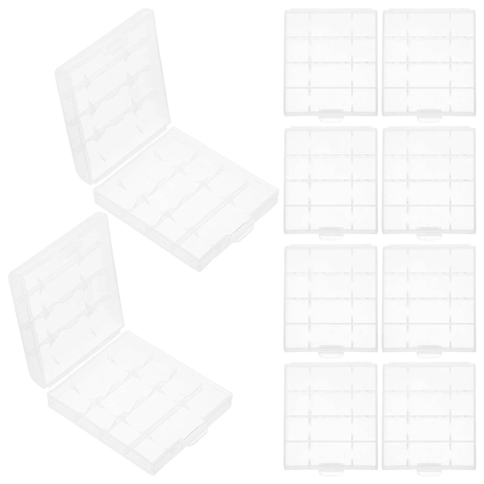 

12Pcs Clear Organizer Box Plastic Case Compact Aa Aaa Storage Container for Home Office Travel Garage Use