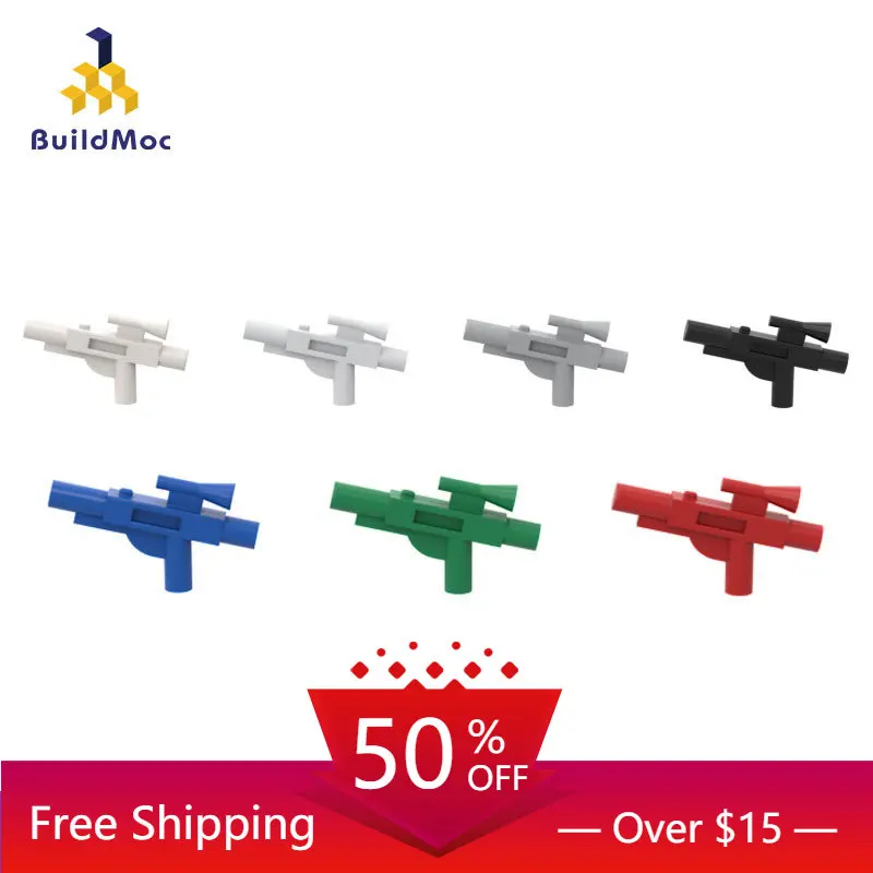 10PCS MOC 58247 Minifig Gun Short Blaster Weapon Arms MOC Blaster Medium Building Block Spcial Brick Parts Toys for Children