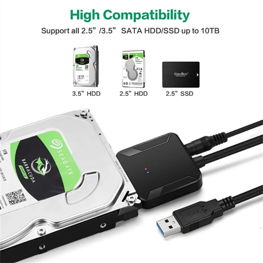 USB 3.0 to SATA Adapter Cable SATA III Hard Drive Adapter Converter for 2.5