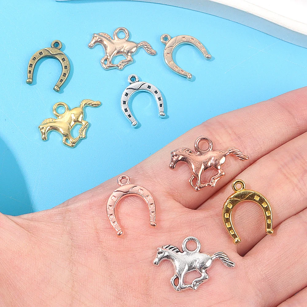 10/20/35pcs Multi-color Enamel Horseshoe, Horse Shaped Pendant, Used for Christmas, Thanksgiving,Decoration Accessories