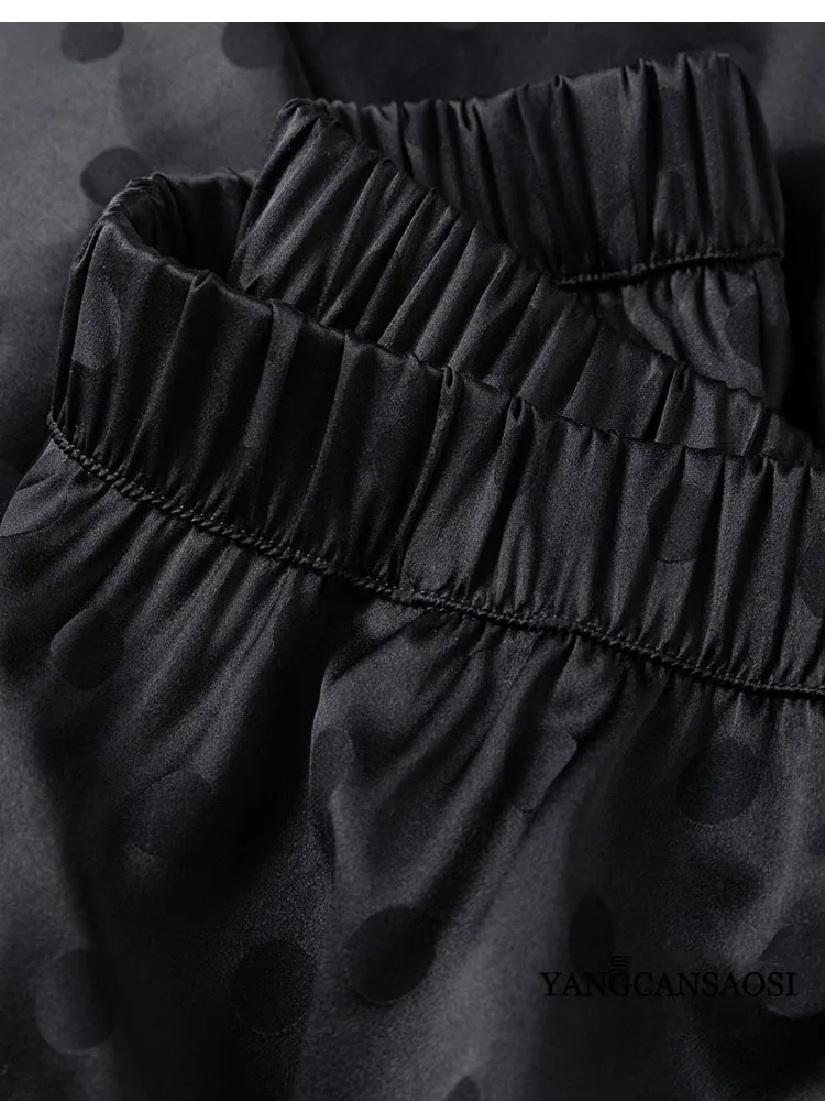 Women's Fashion Clothing 93% Natural Mulberry Silk Elastic Jacquard Satin Diagonal Cut Sagging Feeling 3.5m Large Swing Skirt