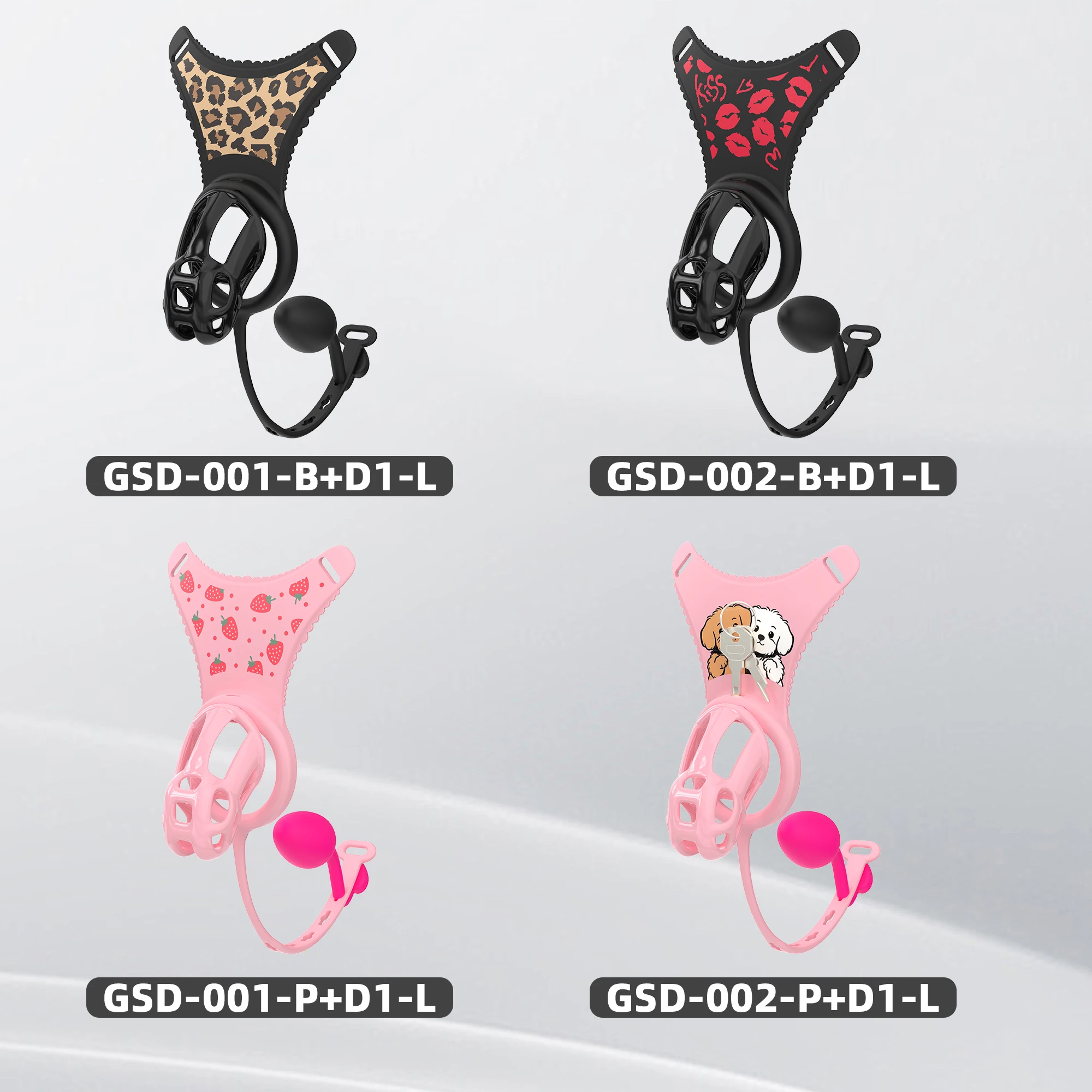 2026 New Sexy Leopard Print Triangle Thong Chastity Pants Sissy Cock Cage with Adjustable Belt and Anal Plug Sex Toy for Men Gay view 3