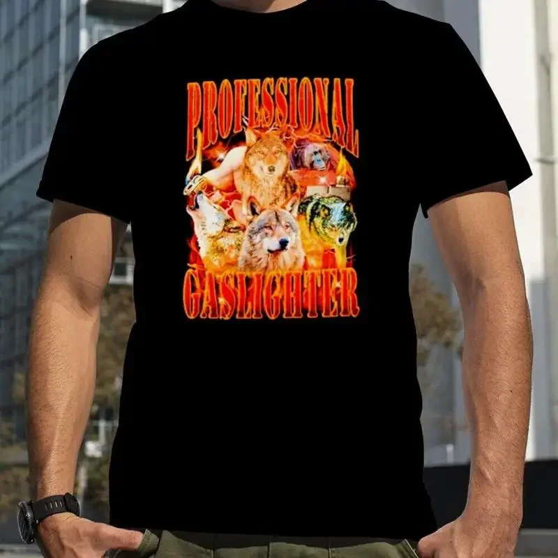 Wolf professional gaslighter fire shirt Fast Shipping