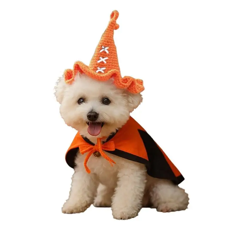 Halloween Christmas Series Dog Hat Mini Pumpkin Woven Pets Wizard Hat Cosplay