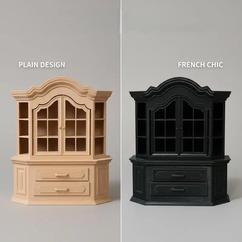 1Pcs DIY Dollhouses Tiny House Furniture Bookcase Miniature Plastic Cabinet For Dollhouses Bedroom Living Room Decor view 2