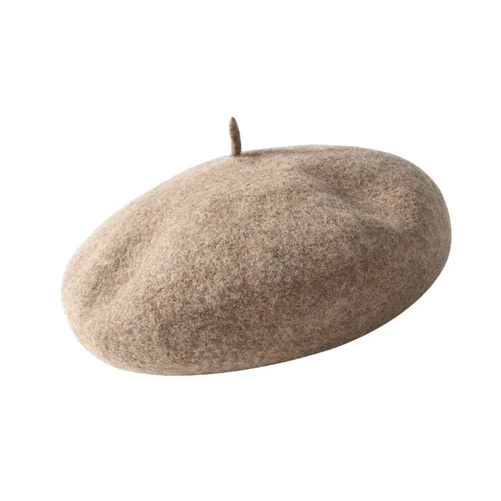

's Beret Delicate Hat Wool Warm Autumn And Winter Mocha Color for Cute