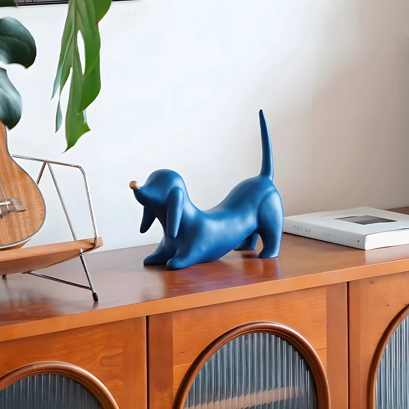 Adorno de cachorro de alta sensación para el hogar, Beagle de nariz dorada para habitación de niños, Enfriador de vino, escritorio, adornos decorativos de escritorio
