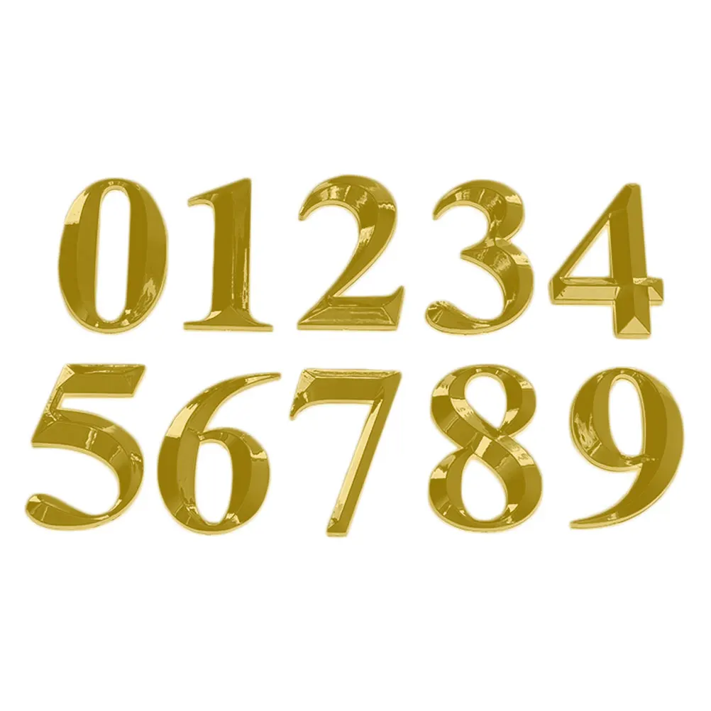 

10 Pcs House Number Sign Personalized Doorplate Figure Easy Install Remove Digital ABS Resin Modern Design Bright Color