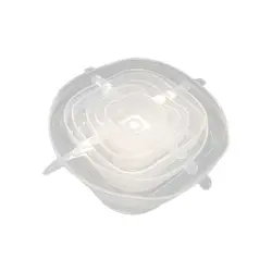Square Silicone Fresh-keeping Cover Clear Plastic Wrap Plate Fruit Vegetable Refrigerator Food Preservation Set Multidimension