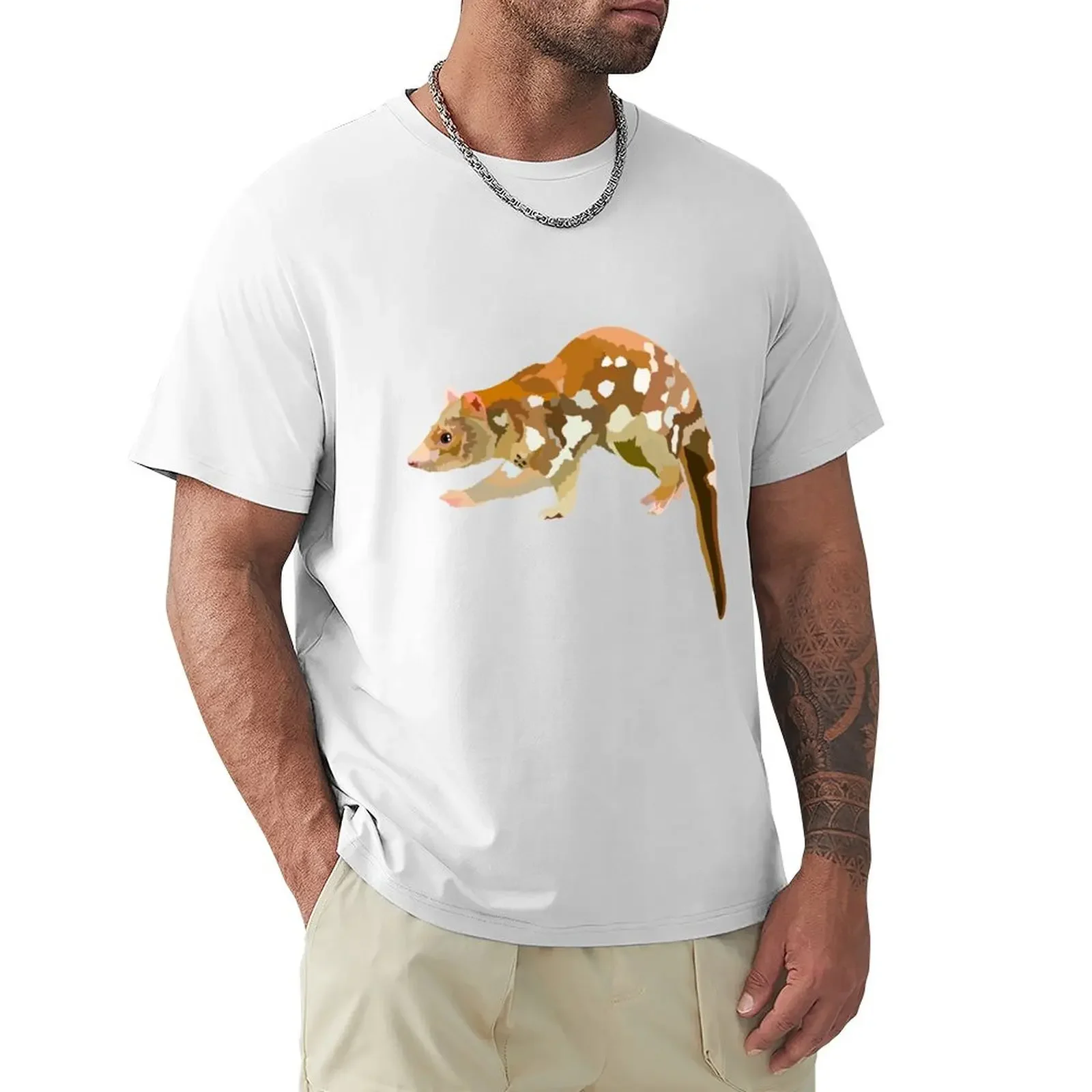 T is for Tiger Quoll T-Shirt Short sleeve tee baggy shirts mens t shirts pack