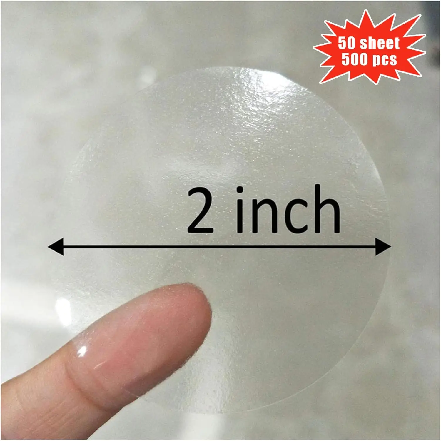 

SMARSTICKER Super Gloss Clear Transparent Retail Package Envelope Seals 2" Christmas Round Circle Crystal Clear Dot Mail Wafer S