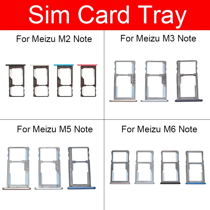 Sim Card Tray Holder For Meizu Meilan M2 M3 M5 M6 Note M571c Sim  Reader Card Slot Adapters Socket Replacement Repair Parts