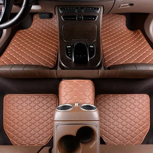 Waterproof leather car floor mats, universal auto foot pad protector, car rug, accessories, 5 pcs 10 Main Waterproof Carpet Sales - №3
