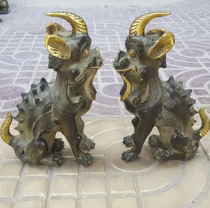 Pure copper Unicorn copper sky roaring ornaments metal crafts home feng shui decoration