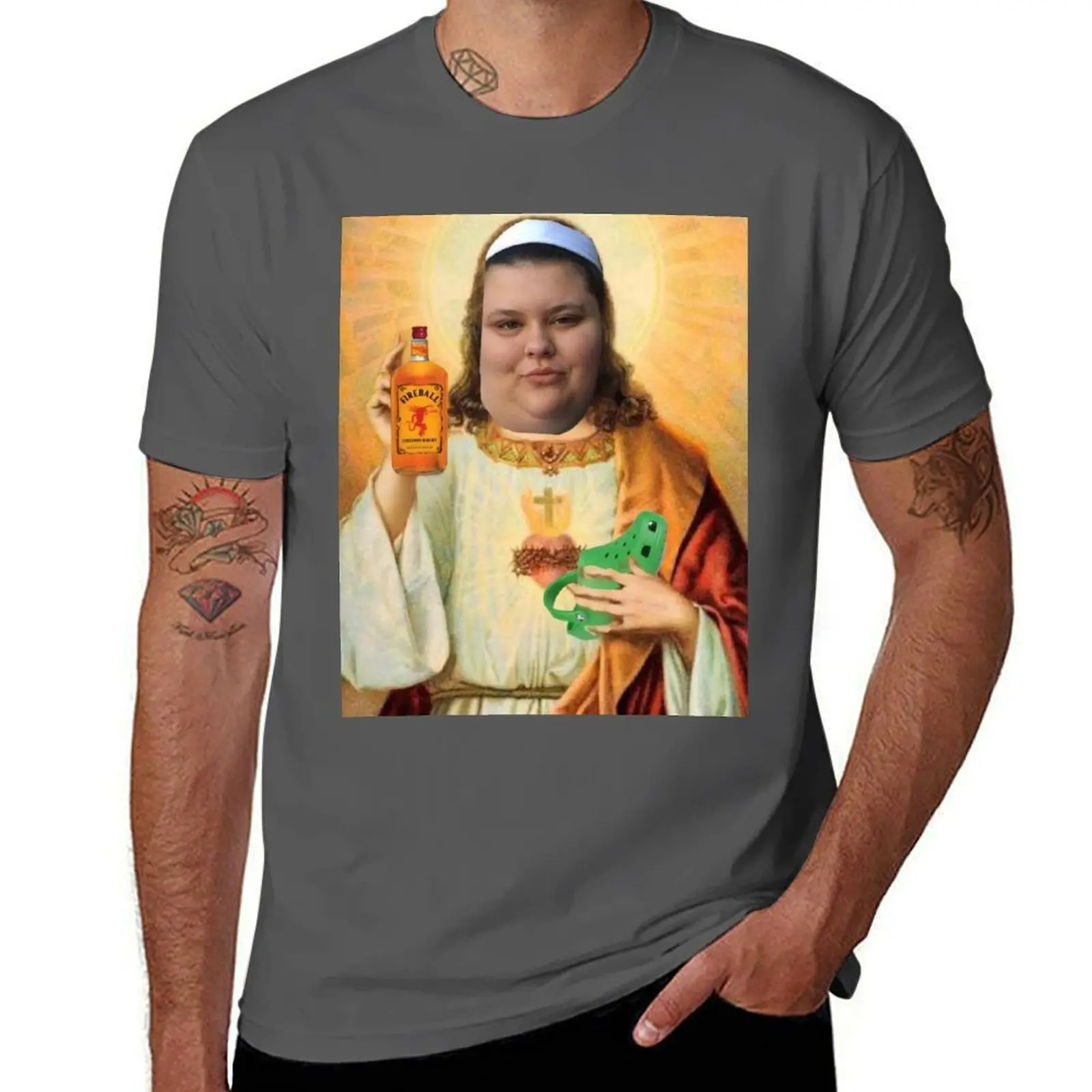 

Christine Sydelko Jesus T-Shirt Breathable Sportswear T-Shirt for Men