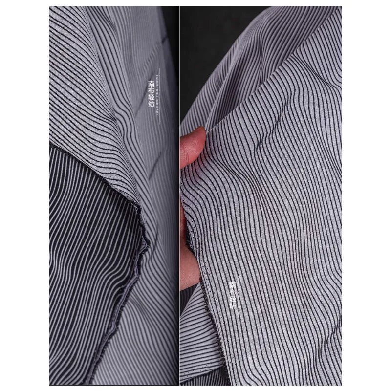 Silver Gray 3D Stereoscopic Illusion Lines Jacquard Fabric Chinese Style Creative Texture Coat Clothing Designer Fabric