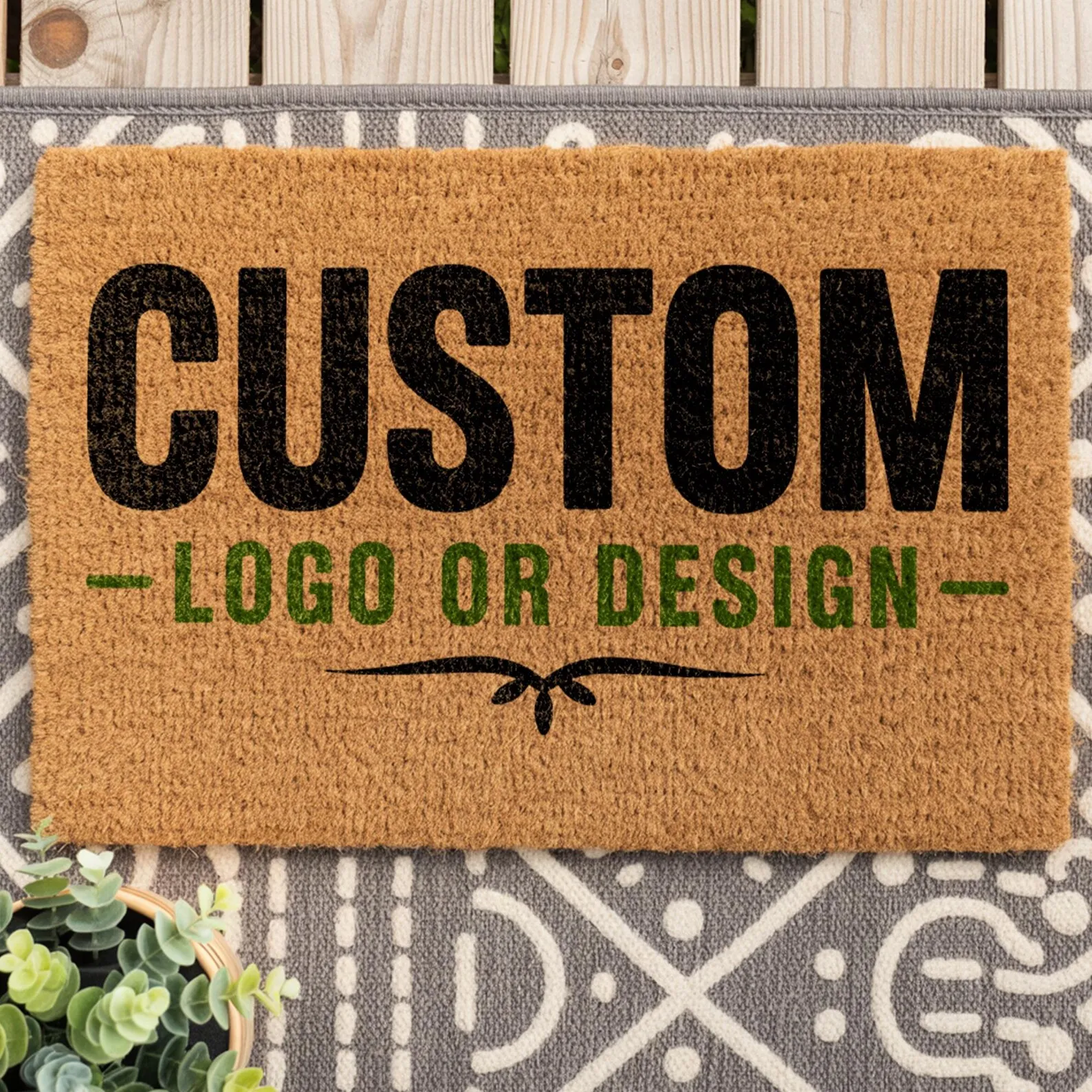 Customized Coir Doormat Logo Text Number Design Your Idea Welcome Mat Rugs for Company Home Indoor Outdoor Housewaring Gifts