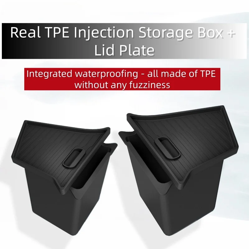 HX Car Trunk Side Storage Box For Tesla Model Y juniper 2025-2026 Flocking TPE Cover Mat Partition Board Stowing Space