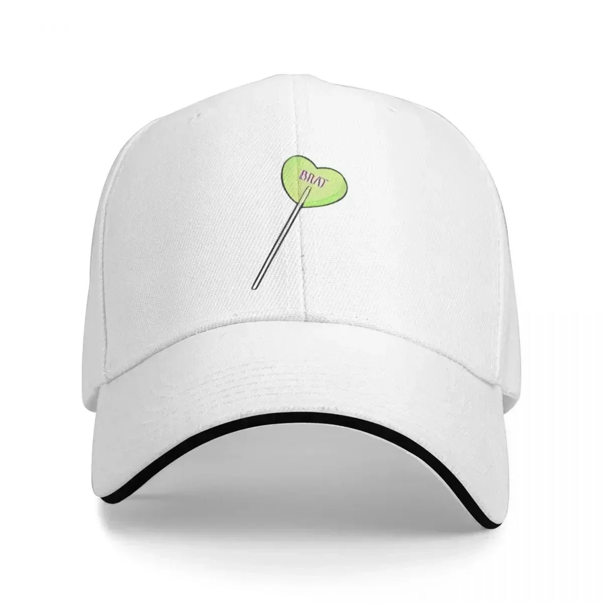 Brat Green Candy Heart Sucker Baseball Caps Hip Hop Pop Music Charli Xcx Sandwich Hat Men Women Adjustable Dad Hat Travel Gift