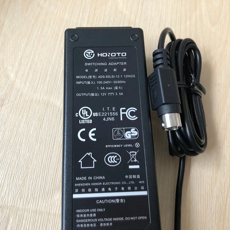 Original HOIOTO ADS-65LSI-12-1 12042G 12V 3.5A 42W 4PIN Switching AC Adapter Charger For Hikvision POE Power Supply Adaptor