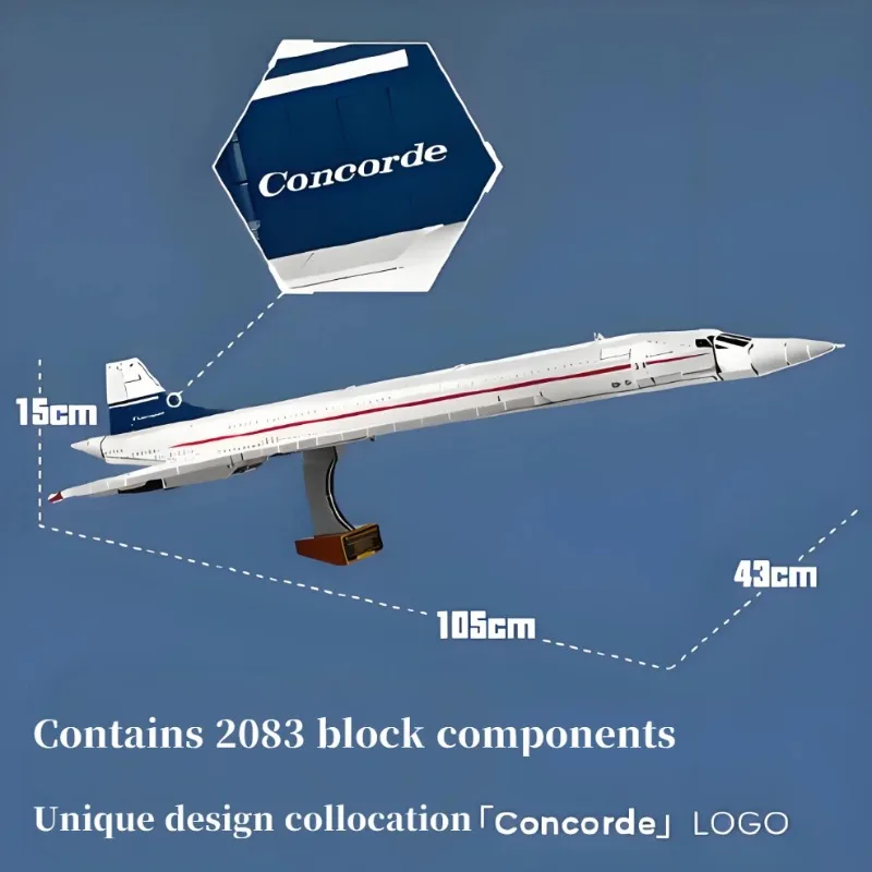 2025 Neues 10318 Airbus Concorde Bausatz World First Supersonic Airliner Space Shuttle Modell Lernspielzeug für Kinder