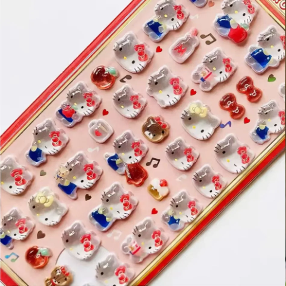 *Cute Cinnamoroll Kuromi My Melody Hello Kitty 3D Resin Stickers Anime Themed DIY Scrapbooking Decoration Gifts Collectible Toys