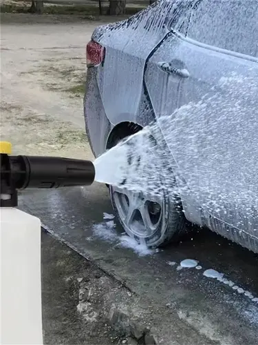 Imagen 2 del producto Kit de lavado de alta presión, olla de espuma PA, pistola de pulverización Universal de enchufe rápido de 1/4 "", boquilla de cañón de espuma para nieve para el hogar, pistola de agua para lavado de coches