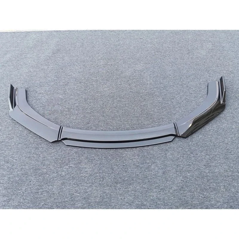مجرفة أمامية للسيارة تعديل عالمي ثلاثة أجزاء شفة أمامية سوداء زاوية المصد الأمامي مضادة للتصادمات #1