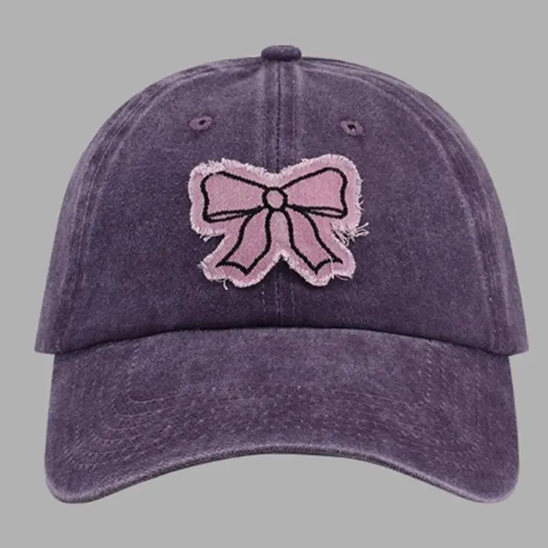 

39BB Bowknot Patches Baseball Hat for Teen Adult Unisex Outdoor Cycling Hiking Hat