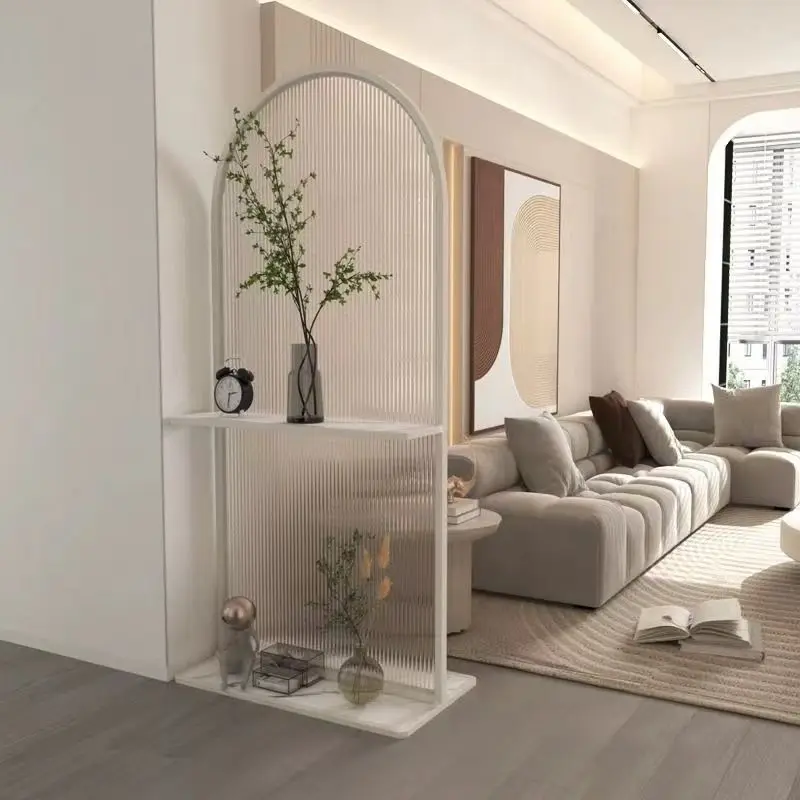 Cream wind movable screen non-punching screen partition living room screen silk flower universal adult other