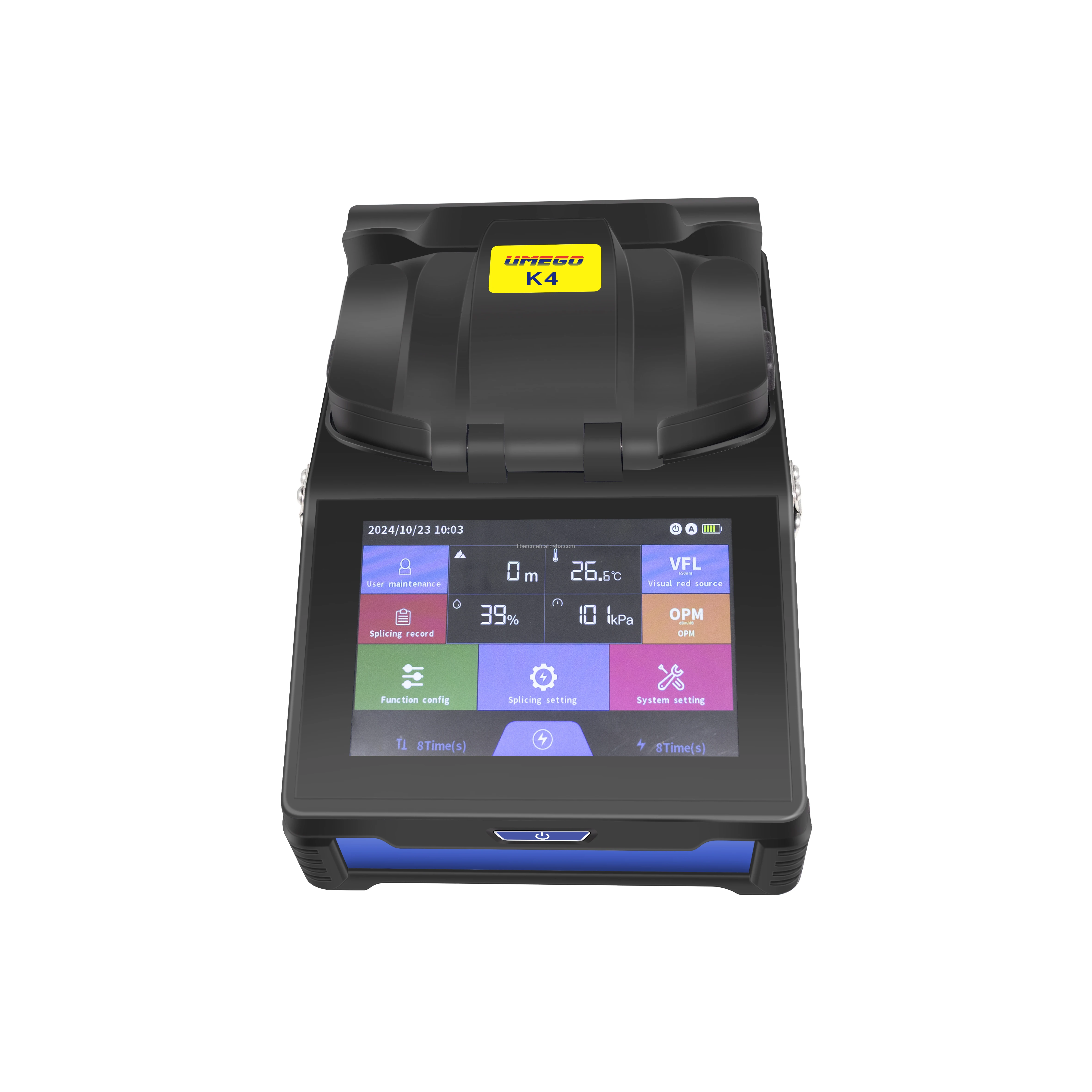 

2024 newest K3 K4 6 motor ftth Optical fiber optic fusion splicer welding splicing hine with VFL and Power meter in built