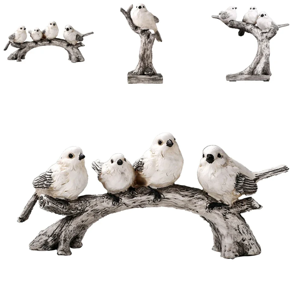 

Vintage Resin Bird Ornaments Bird Statues For Home TV Table Decoration Crafts Bird Figurines for Wedding Festive Party Supplies