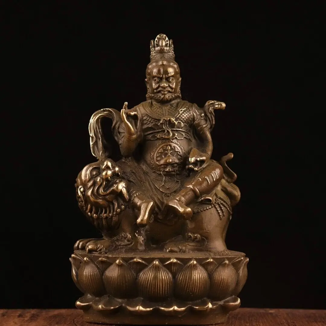 Chinese old bronze copper handmade Heavenly King buddha exquisite statue