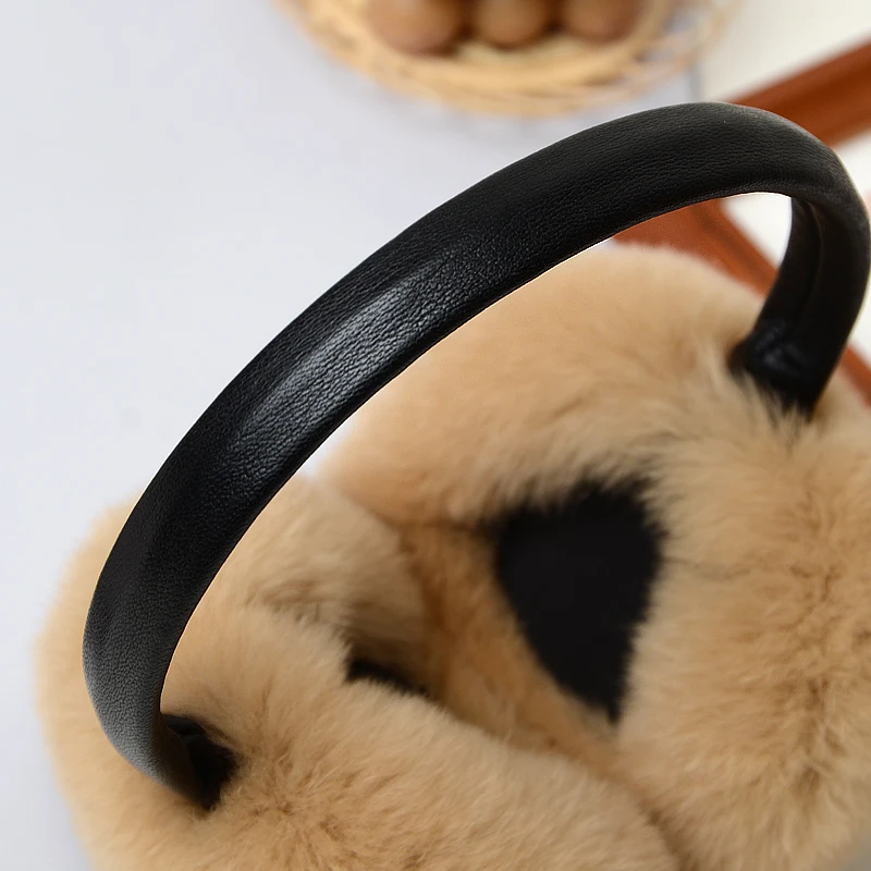 Rabbit Fur Earmuffs Women Autumn Winter Earmuff Real Fur Hang Ear Covering Warm Girl's Earflap Adult Ear Warmer Fold