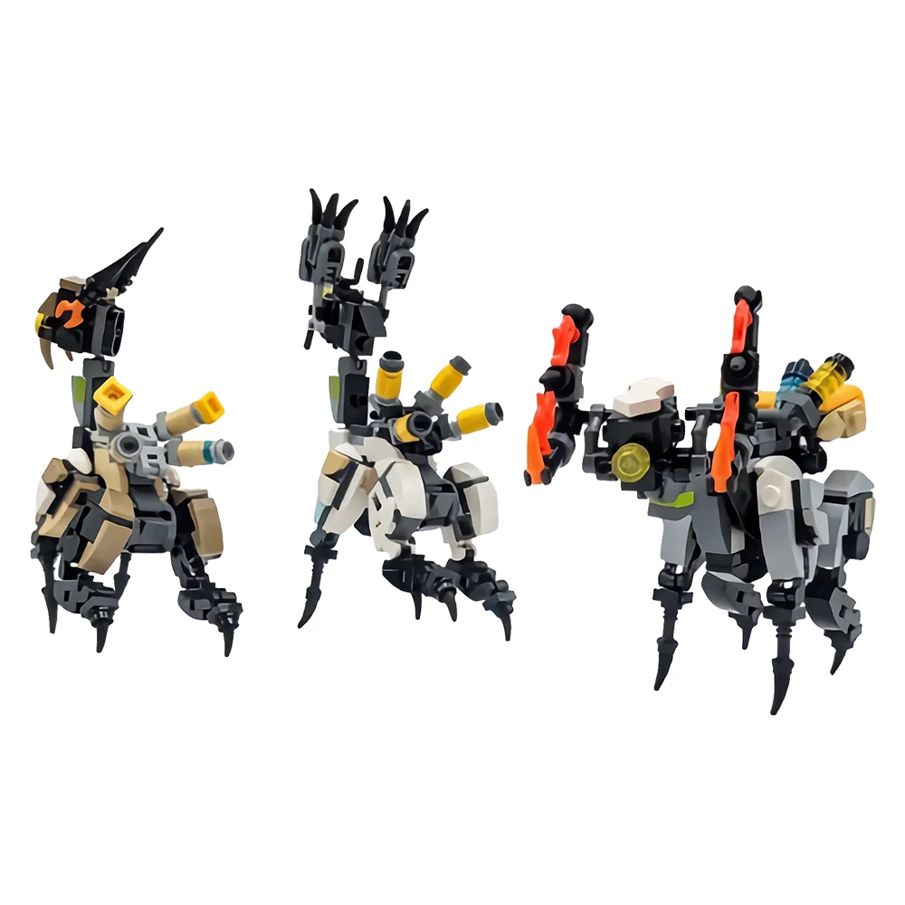 เกม Moc Horizons grazer lancehorn fanghorn แบบอิฐบล็อกตัวต่อตุ๊กตาขยับแขนขาได้มอนสเตอร์ที่สร้างสรรค์ชิ้นส่วนของเล่นของขวัญเด็ก