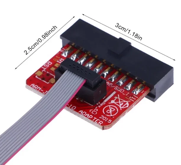 J-LINK/v9 v8 ARM-JTAG-20-10 لوح مهايئ 2.54 ملم دبوس 0.1 1.27 ملم jlink