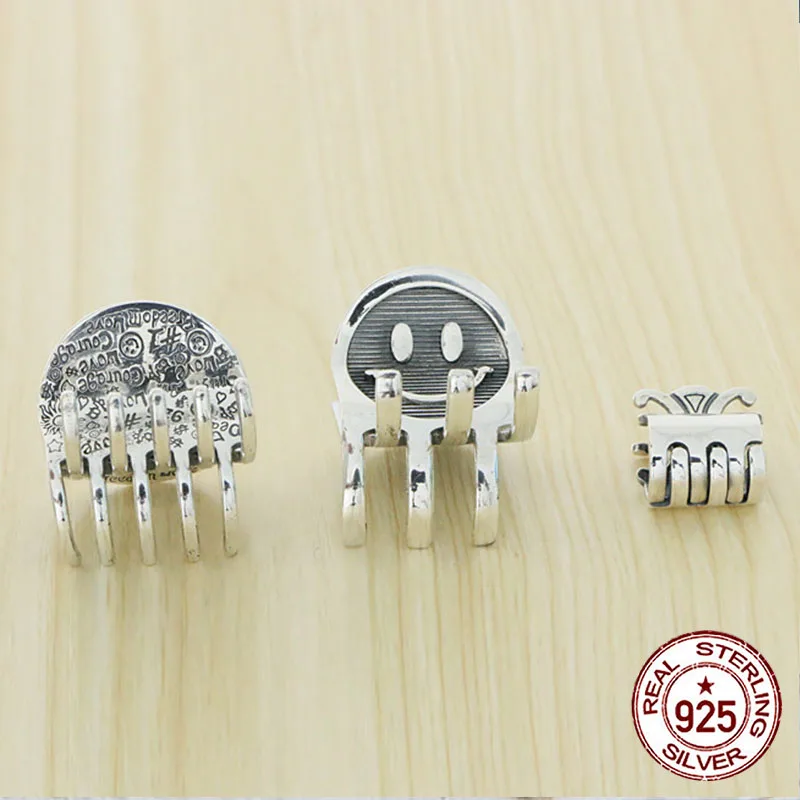 S925 pure silver hair clip with personalized high-end retro style  Cross Simplicity  European and American card shark clip