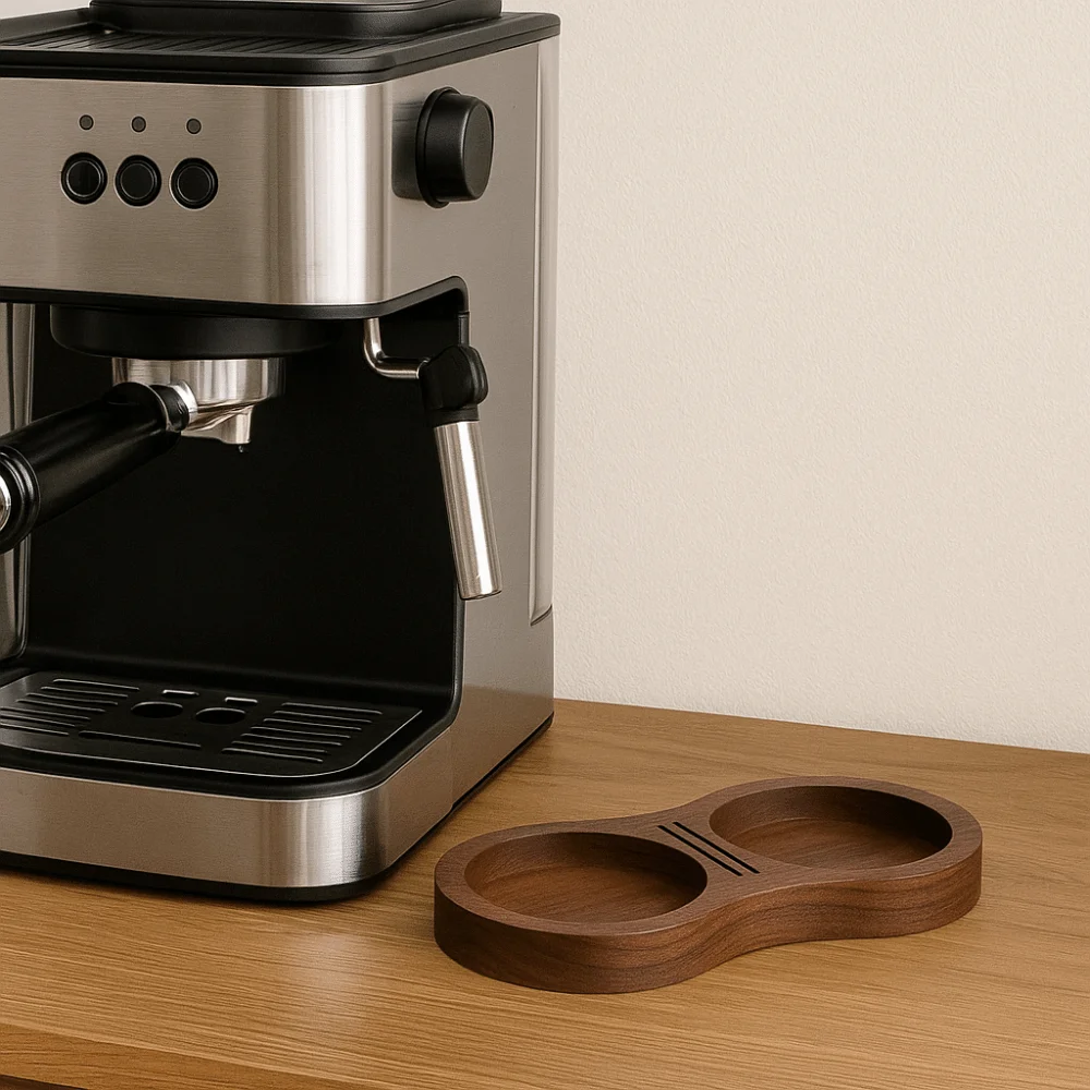 

Walnut Wood Coffee Tamper Station Non-Slip Bottom Professional Coffee Tamper Storage Base Multi-functional Stable