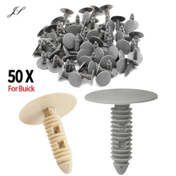 50pcs Beige/Gray Car Plastic Rivets 7.5mm Universal Auto Fasteners Clip For Buick Ford Car Roof Liner Trim Panel Retainer Clips
