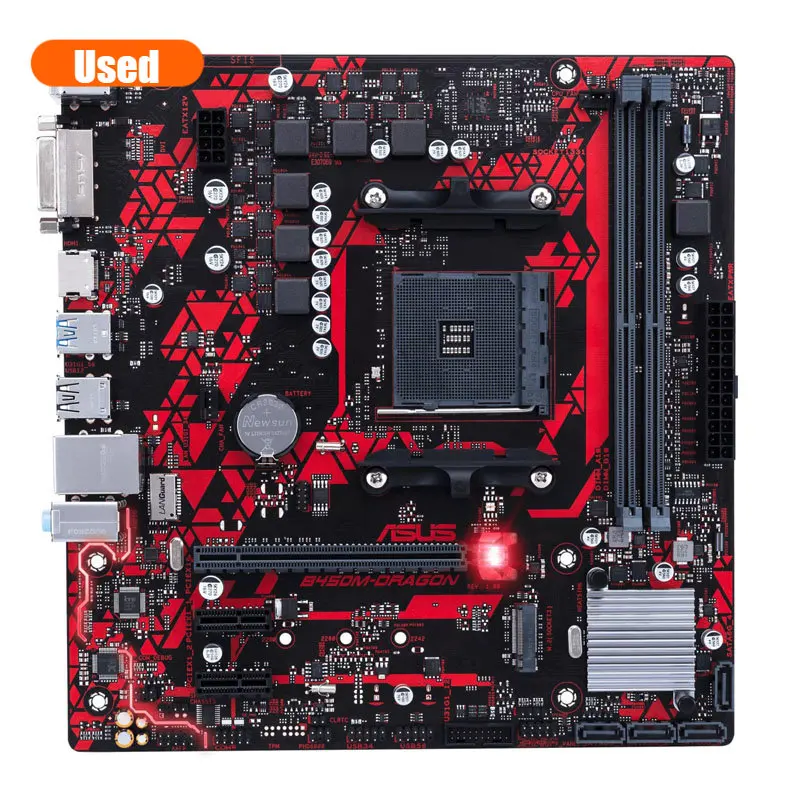 ASUS B450M DRAGON Motherboard AMD B450 AM4 DDR4 M.2 mATX USB 3.2 DVI HDMI