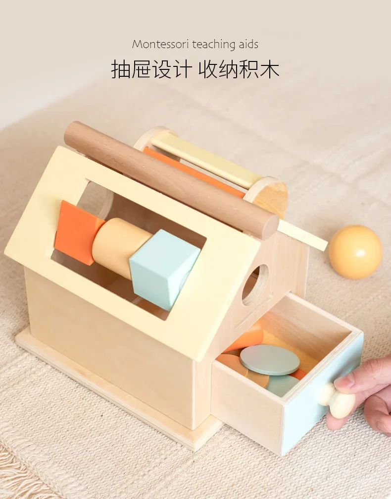 Montessori Child Wooden Shape House Toys Exercise Hand-eye Coordination Color Shape Cognition Early Education Toys Baby Gift