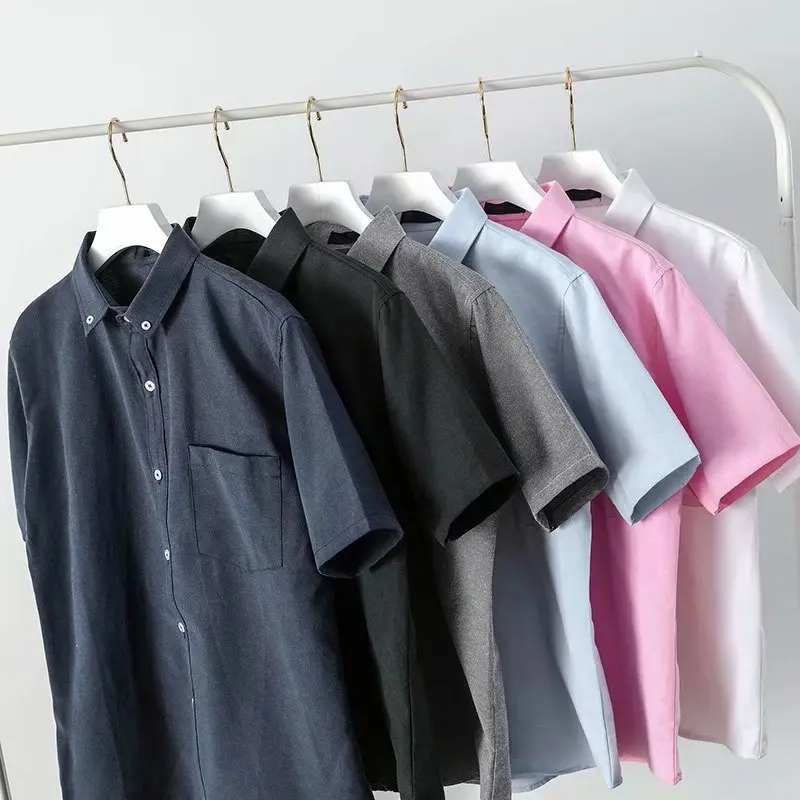 

Japanese Style Color Pocket Short Sleeve Loose Fit Men's Shirt Half Sleeve Five Points Summer Trend Couple's Outerwear