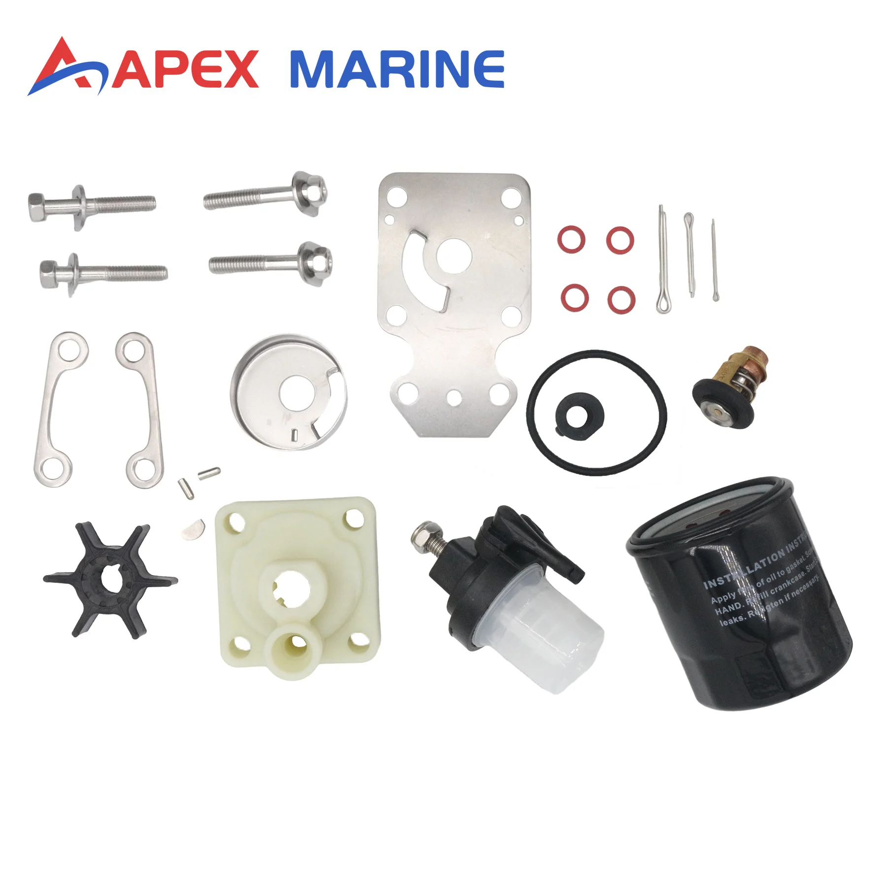 6AH-W0078-02 Outboard Maintenance Service Kit Compatible with Yamaha 4 Stroke 20HP F20B Marine Engines 655-24560-01 6AH-12411-00