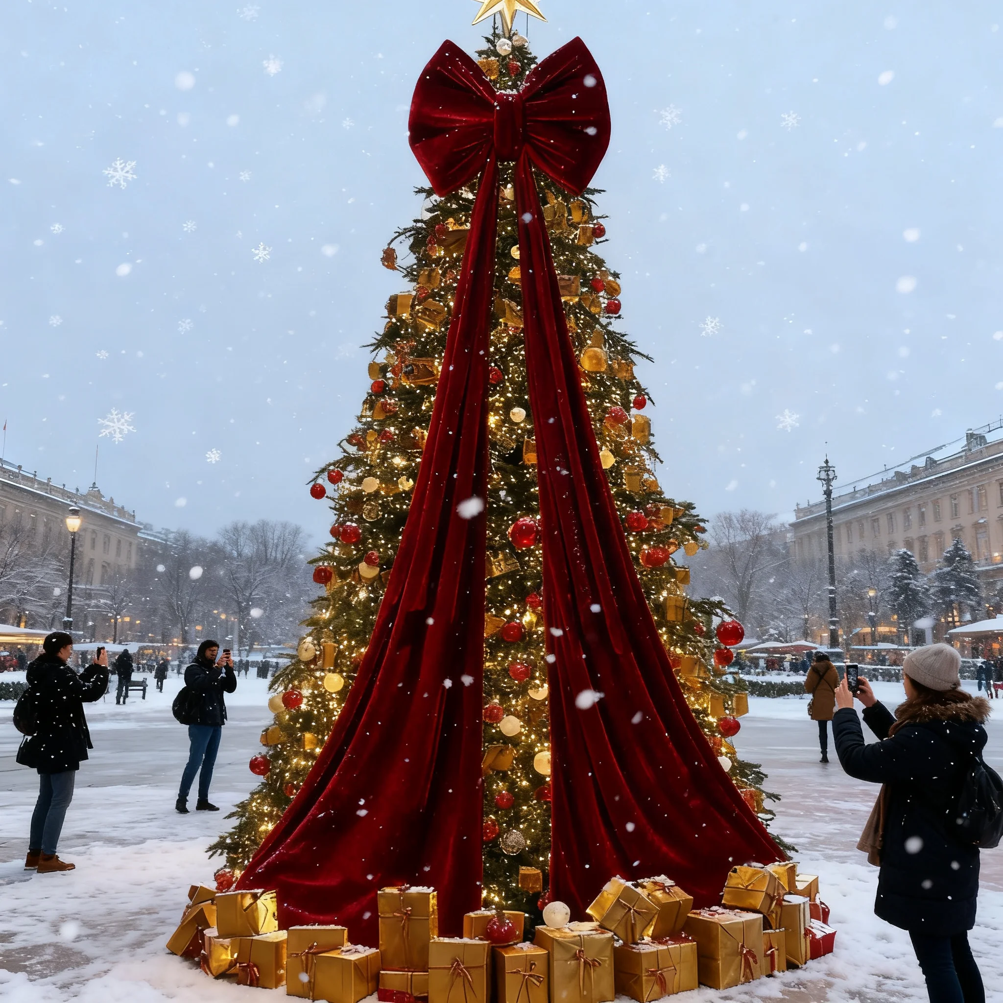 

Бархатный гигантский рождественский бант, кулон, красная рождественская елка, бант, кулон, украшения для домашнего декора, подарки на Новый год, украшение