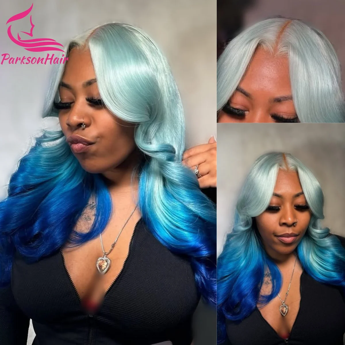الأزرق/البلاتين باروكة من شعر طبيعي 13X6 الدانتيل الباروكة الأمامية الجسم موجة 613 شعر مستعار ملون bالبرازيلي الدانتيل الشفاف الجبهة باروكة من شعر طبيعي