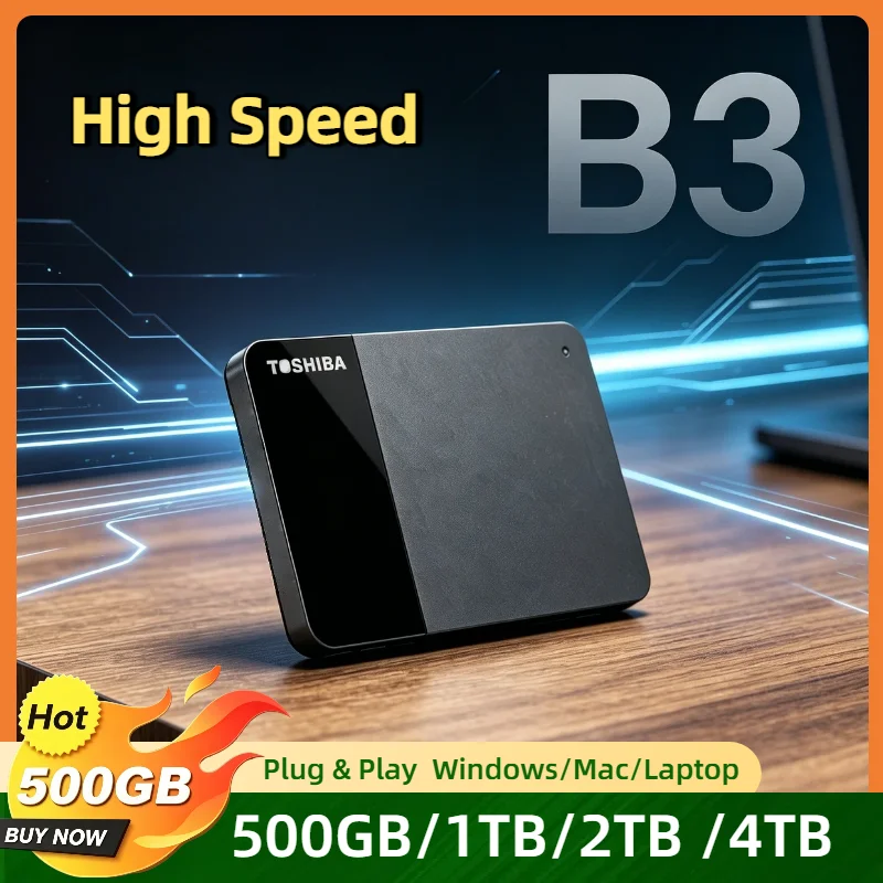 

For Toshiba Canvio Ready B3 1TB 2TB 4TB USB 3.0 Portable External Hard Drive 2.5 Inch HDD for Laptop Mac Android Pro