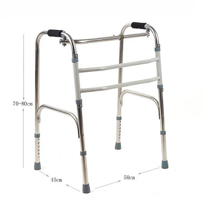 

2023 Hot Selling Rehabilitation Training 4-wheel Folding Stainless Steel Medical Walking Aid With Wheels