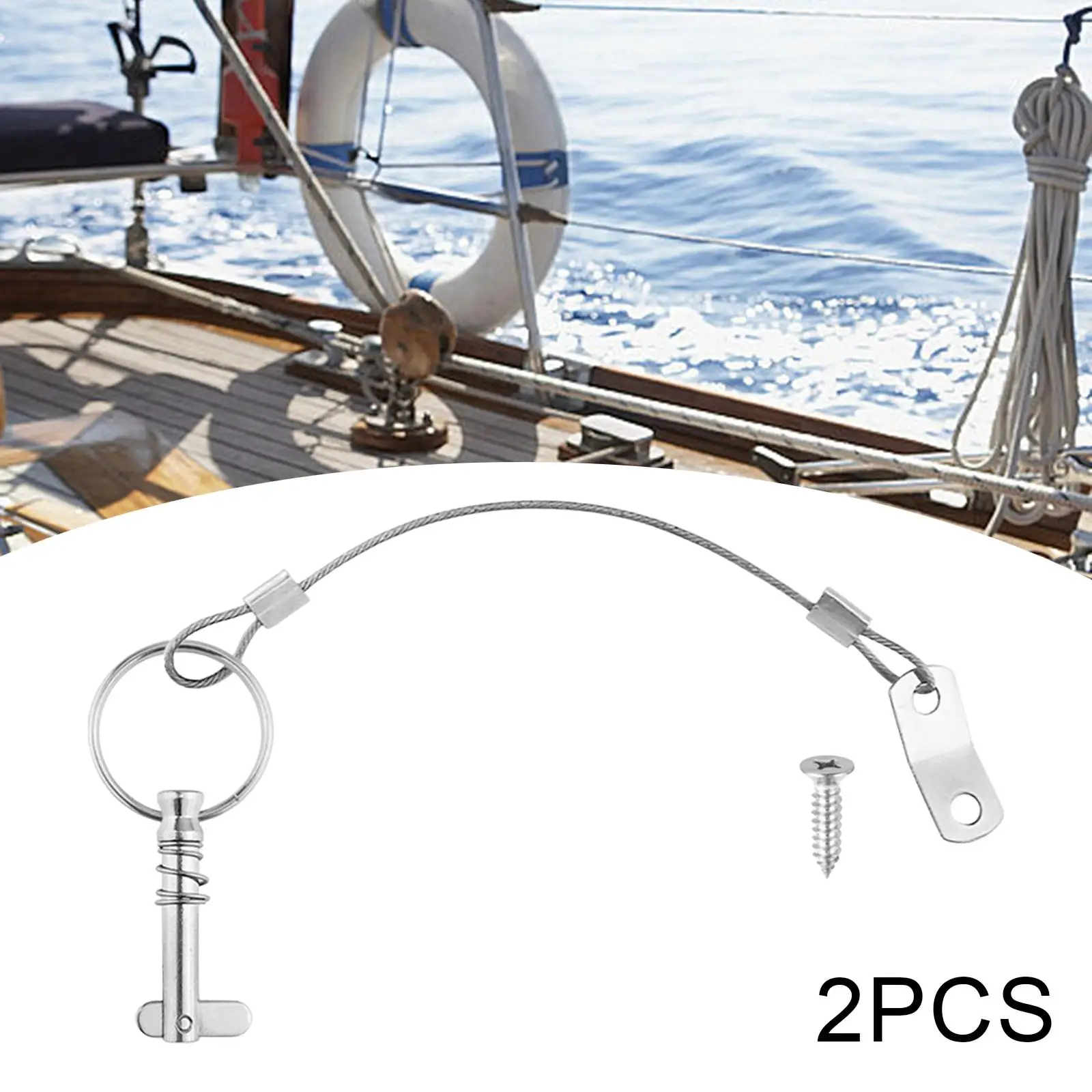 

2Pcs Quick Release Pins Fasteners Quick Reset Pull Rings Bimini Top Pins Bimini Tops Pins Accessories Marine Hardware Lock Pins
